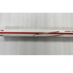 A white and red pencil with a black eraser.