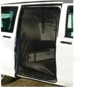 A van with its door open and the rear door opened.